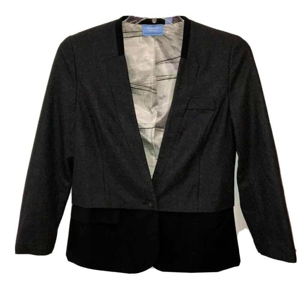 Simply Vera Wang Dark Gray Wool Blend Blazer Coat